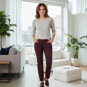 KUT From The Kloth Burgundy Flat Front Straight Leg Pants Trousers - Size 10S